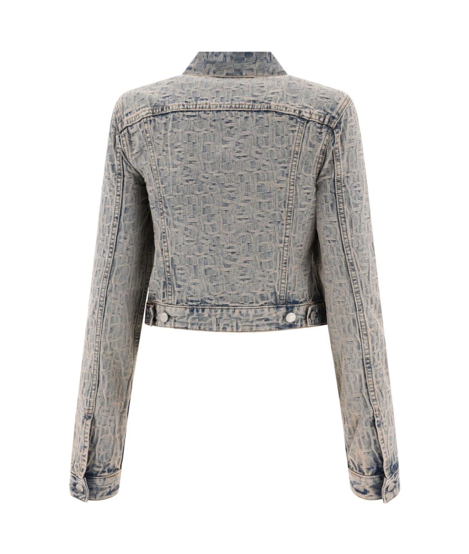 Acne Studios Monogram Jacquard Cropped Denim Jacket