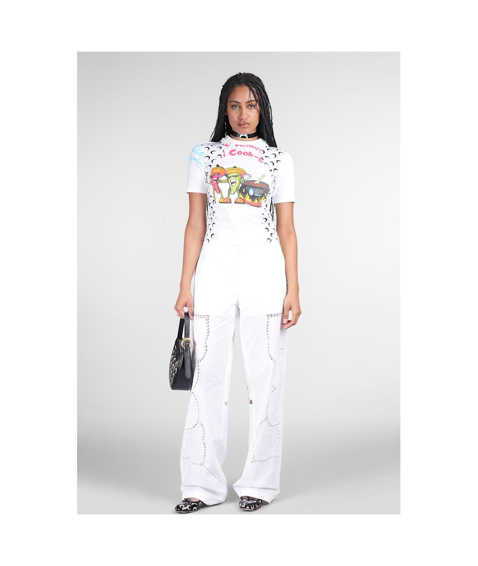 パンツ Marine Serre White Cotton Pant Marine Serre Pants In White Cotton | italist