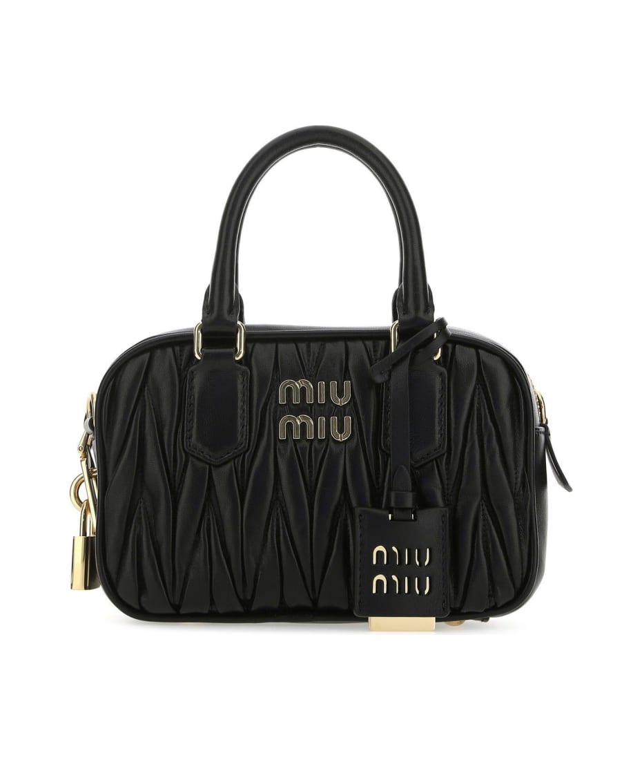 Miu Miu Black Nappa Leather Handbag | italist