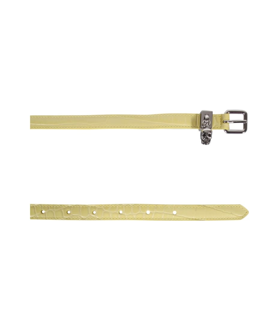 ベルト alexander mcqueen DOUBLE BELT WITH SKULL AND PAVE Alexander McQueen Double Belt With Skull And Pavè | italist
