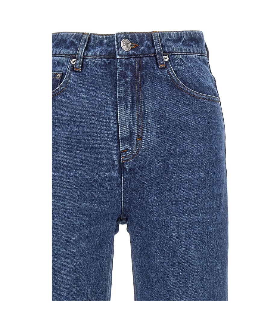 【送料&関税込】Ami Alexandre Mattiussi Cotton Flared Jeans Blue Cotton Flare Fit Jeans by AMI Paris on Sale