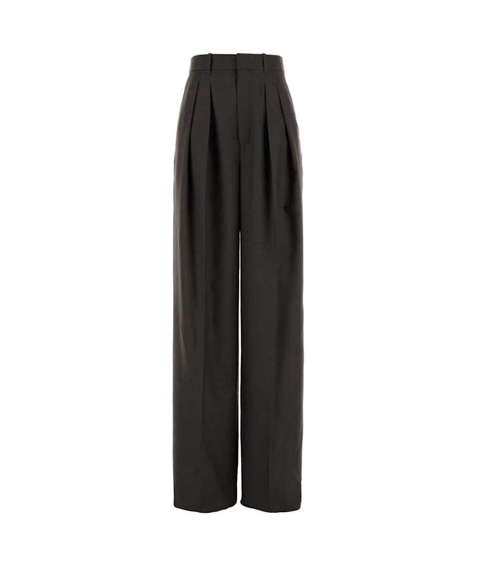 パンツ SAINT LAURENT DARK BROWN WOOL PANT Saint Laurent Dark Brown Wool Pant | italist