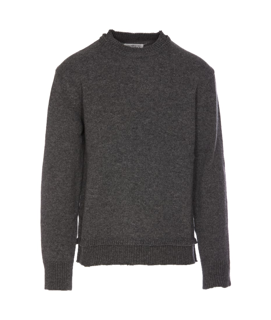 Maison Margiela Gray Elbow Patch Sweater In Grey