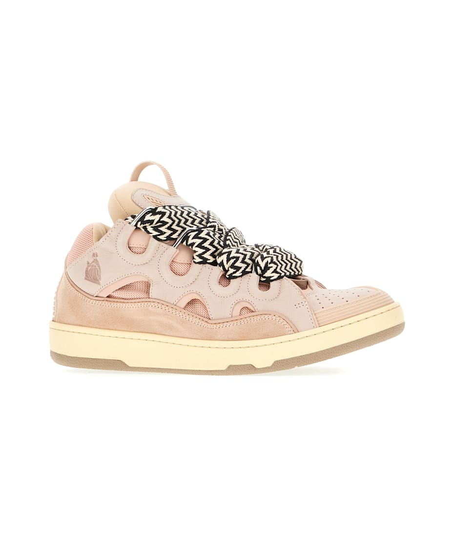 Lanvin Multicolor Leather And Fabric Curb Sneakers | italist