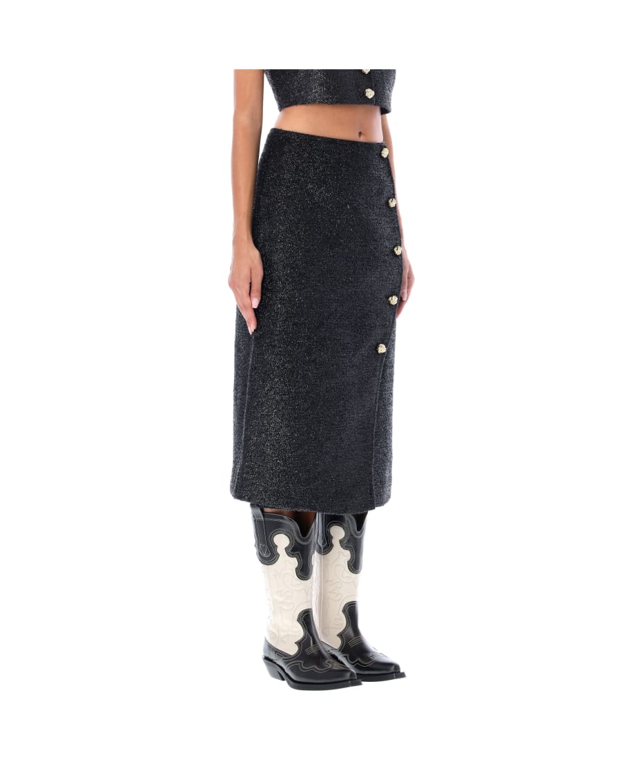 スカート Ganni Sequin midi skirt GANNI sequin-embellished Midi Skirt | Blue | FARFETCH