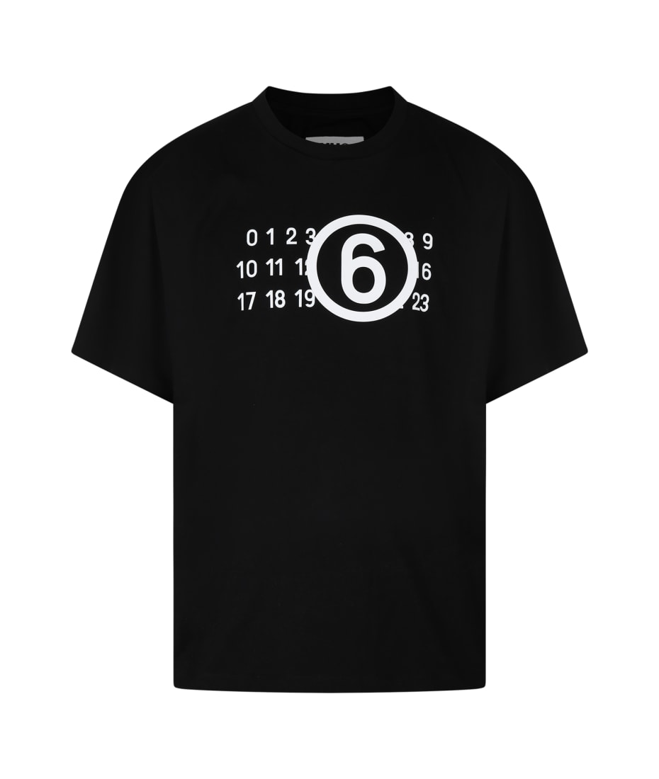 MM6 Maison Margiela Tシャツ　14Y MM6 Maison Margiela プリント Tシャツ | ブラック | FARFETCH JP
