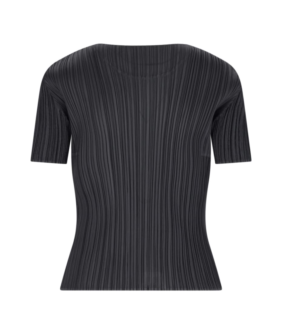 Pleats Please Issey Miyake Pleated Crop T-shirt | italist Pleats Please Issey Miyake Pleated Crop T-shirt | italist