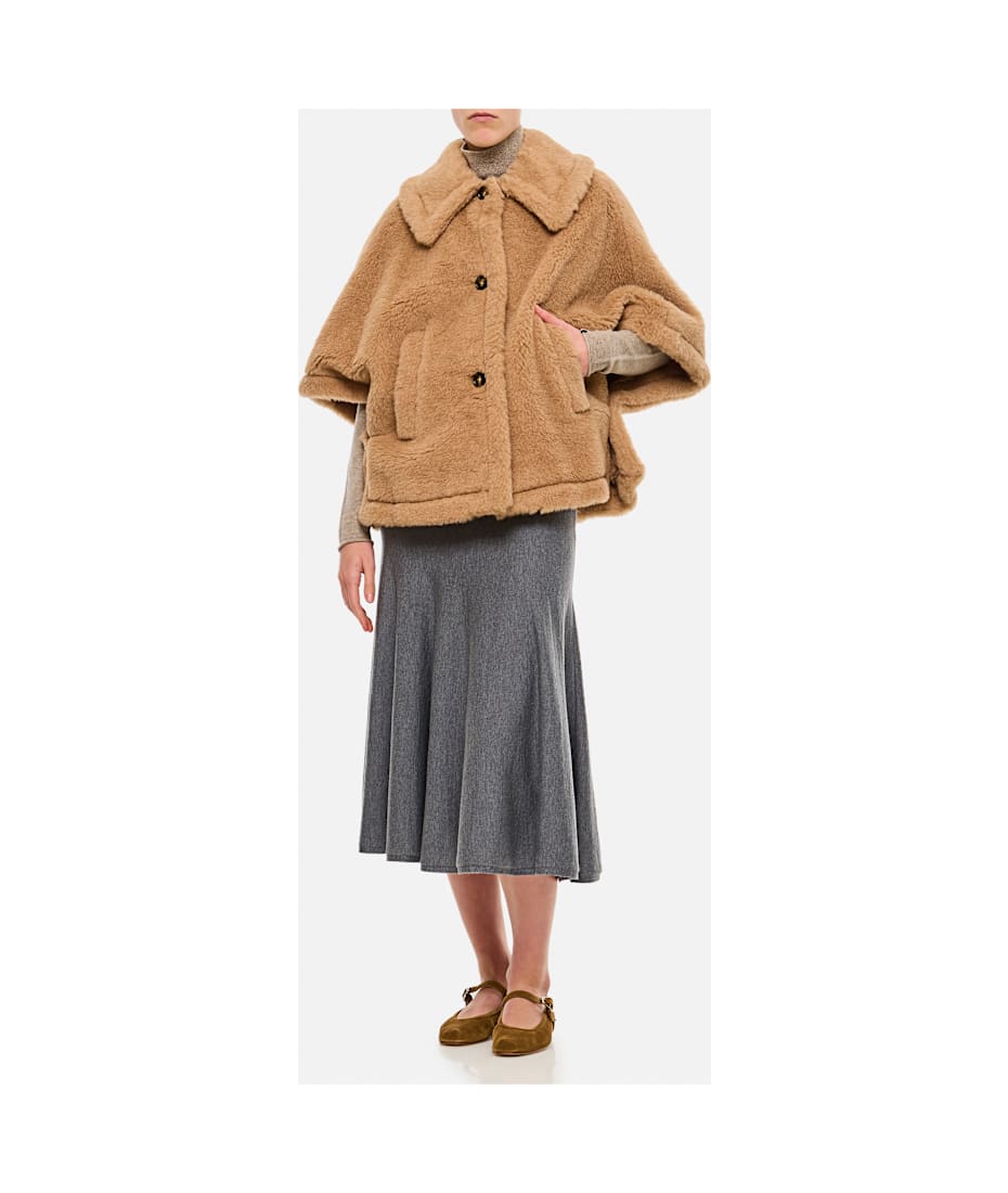 【送料&関税込】Max Mara Tenebre4 Teddy Cape Teddy fabric cape, albino | 