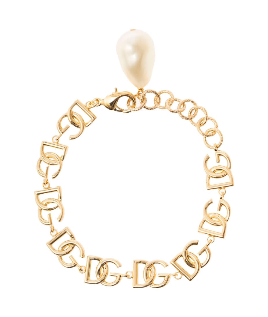 アクセサリー archive DOLCE&GABBANA DG LOGO bracelet Bracelet with DG logos in Silver for Men | Dolce&Gabbana® US