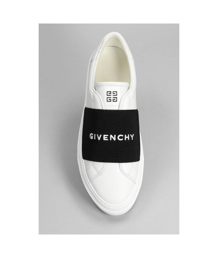 Givenchy City Court Sneakers In White Leather - white