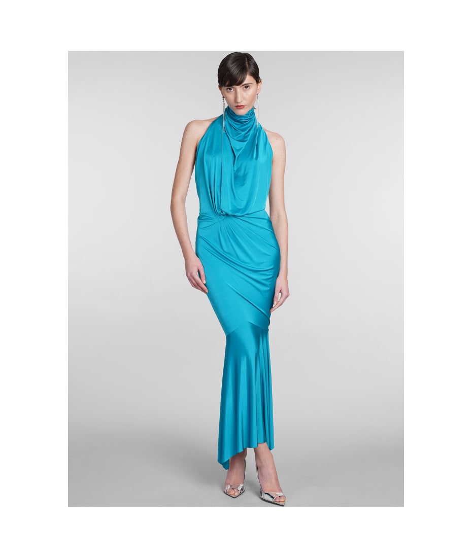 Alexandre Vauthier Dress In Cyan Viscose | italist Alexandre Vauthier Dress In Cyan Viscose | italist