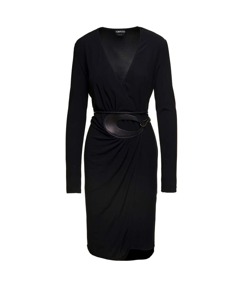 【関送込】TOM FORD◆VISCOSE DRESS Tom Ford Outlet: viscose dress with cut-out details - Black