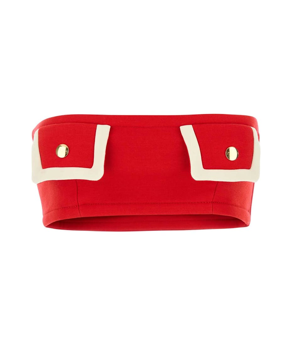 Tシャツ・カットソー PRADA RED WOOL CROP-TOP Prada Red Wool Crop-top | italist