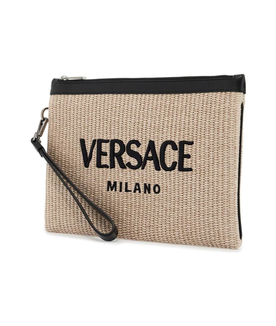 (値下中)VERSACE ベージュと黒のポーチ 値下中)VERSACE ベージュと黒のポーチ - メルカリ