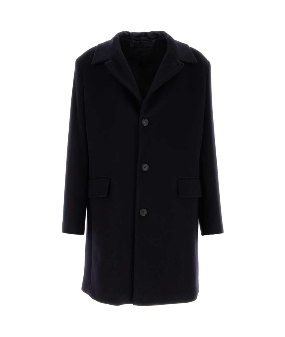 【関税&送料込】Prada Midnight Blue Wool Blend Coat Prada Midnight Blue Wool Blend Coat - Jackets - Compare
