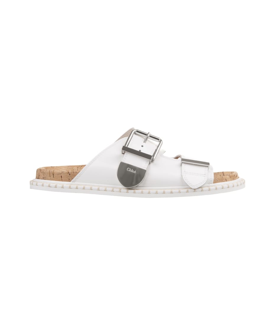 Chloe レヘッカ スリッホン スライト CHC24U02EDI 100 Chloé White ''rebecca'' Sandals | italist