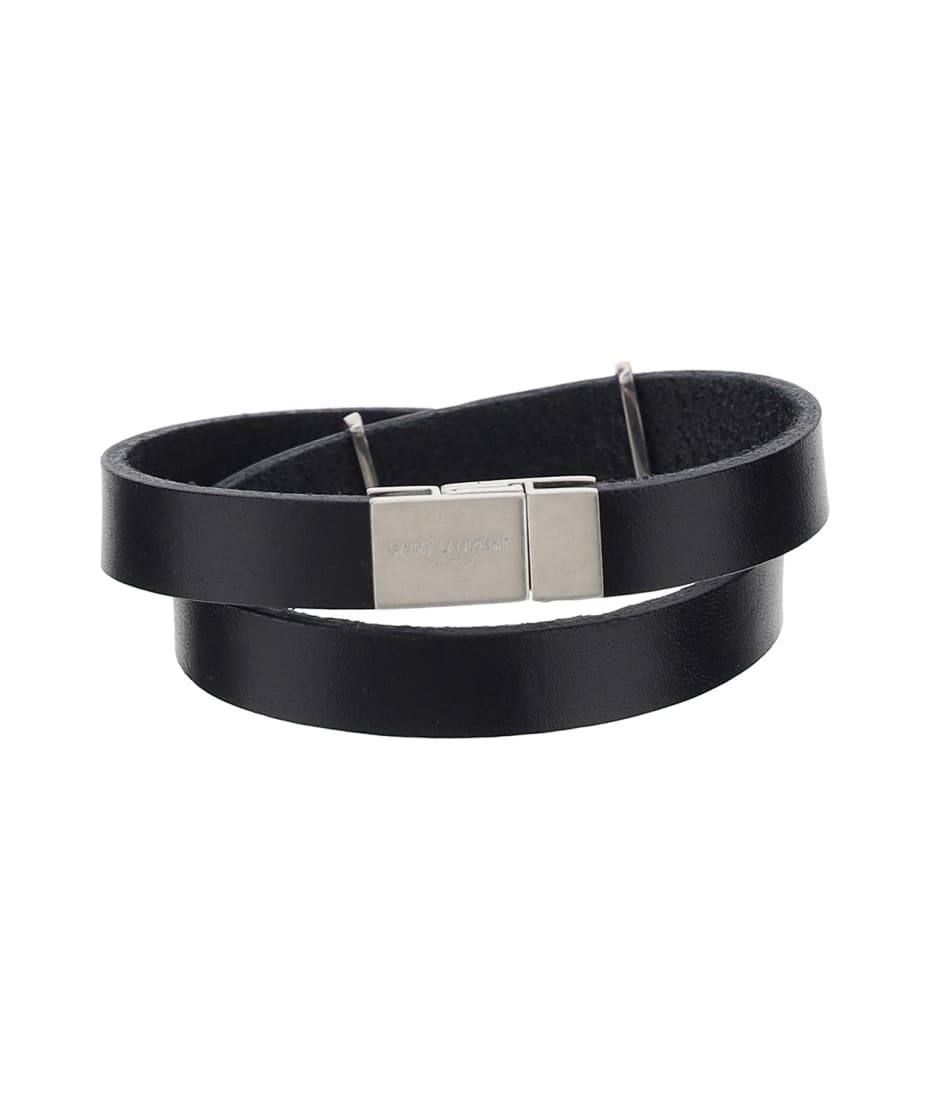 Saint Laurent Black Leather Opyum Bracelet | italist, ALWAYS