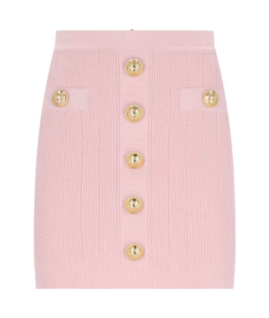 ミニスカート BALMAIN FW24 DPP-MINI SKIRT (DF1LB290KB07_0PA) Balmain - Pink patterned mini skirt EF1LB290KB07 - shop with