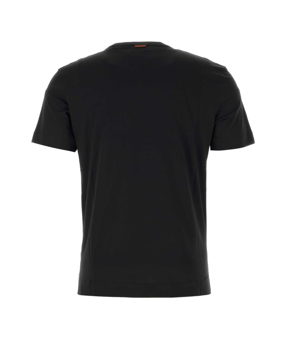 Tシャツ・カットソー ZEGNA FW25 Black cotton t-shirt (RE7360A5B760 K09) Black #UseTheExisting™ Cotton T-shirt SS25 22383352 | Zegna RO