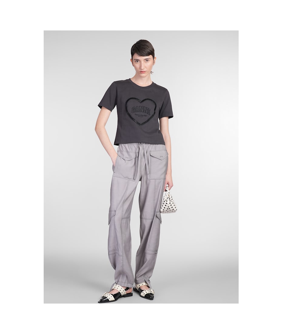 Tシャツ・カットソー GANNI Woman T-Shirt Grey T4238 252 20220783_50214334_600.jpg