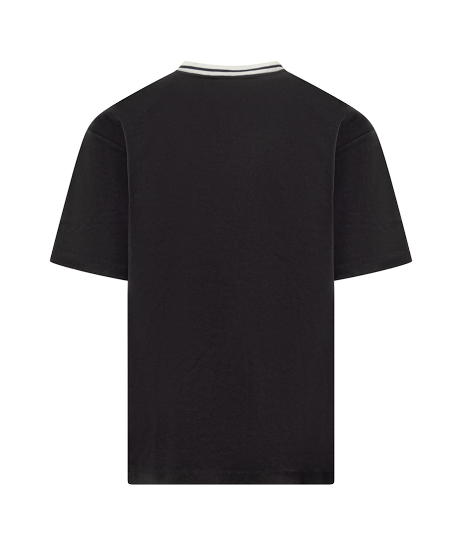Tシャツ・カットソー DROLE DE MONSIEUR FW25 T-SHIRT IN COTONE (TS203 CO002BLACK) Black Cotton Slogan T-Shirt