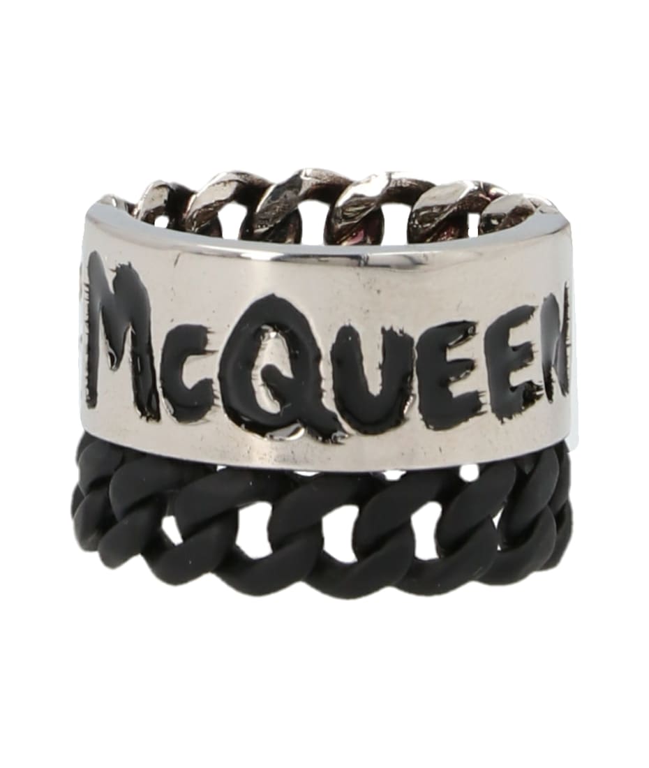 Alexander McQueen Fine Accumulation Ring in Gray for Men