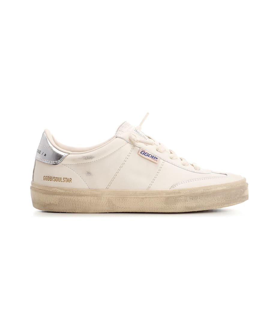 【関税&送料込】Golden  Soul Star Sneakers In Ivory Lea Golden Goose 