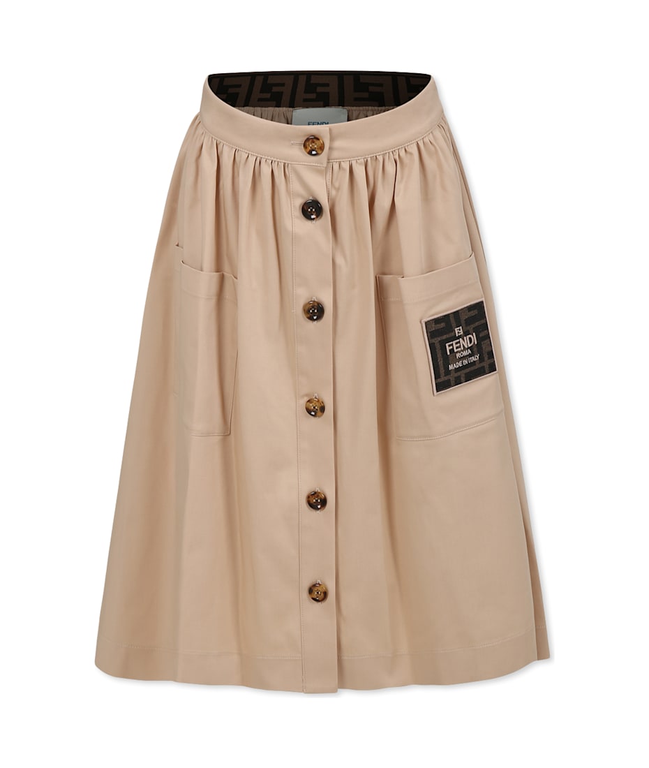 スカート FENDI Woman Skirt Beige FZQ769ATPY F1RX9 Skirt Linen Beige | Fendi