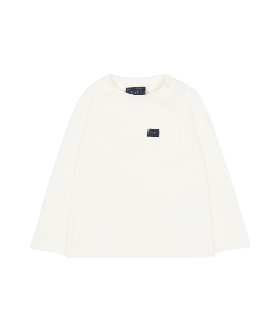 Fay White T-shirt For Baby Boy With Logo | italist