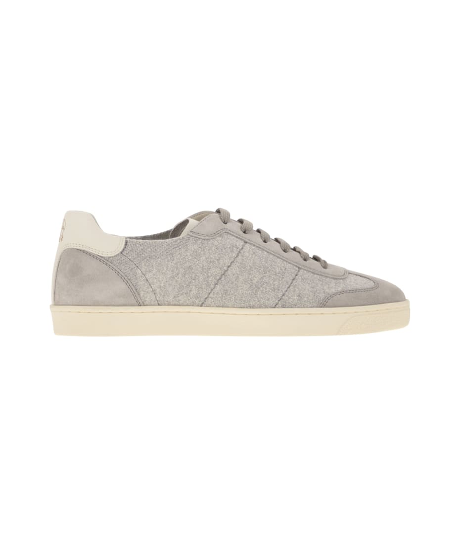 【送料&関税込】Brunello Cucinelli Cotton Knit, Washed Suede Brunello Cucinelli Cotton Knit, Washed Suede And Soft