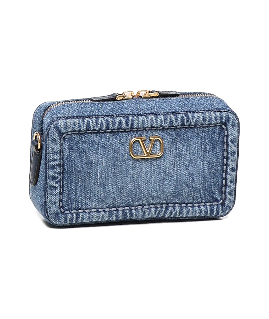 Valentino Garavani Alltime Mini Shoulder Bag In Denim