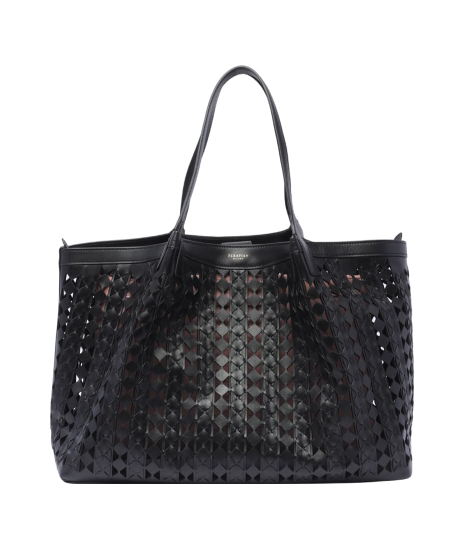 Serapian Secret Mosaico Shoulder Bag - Black