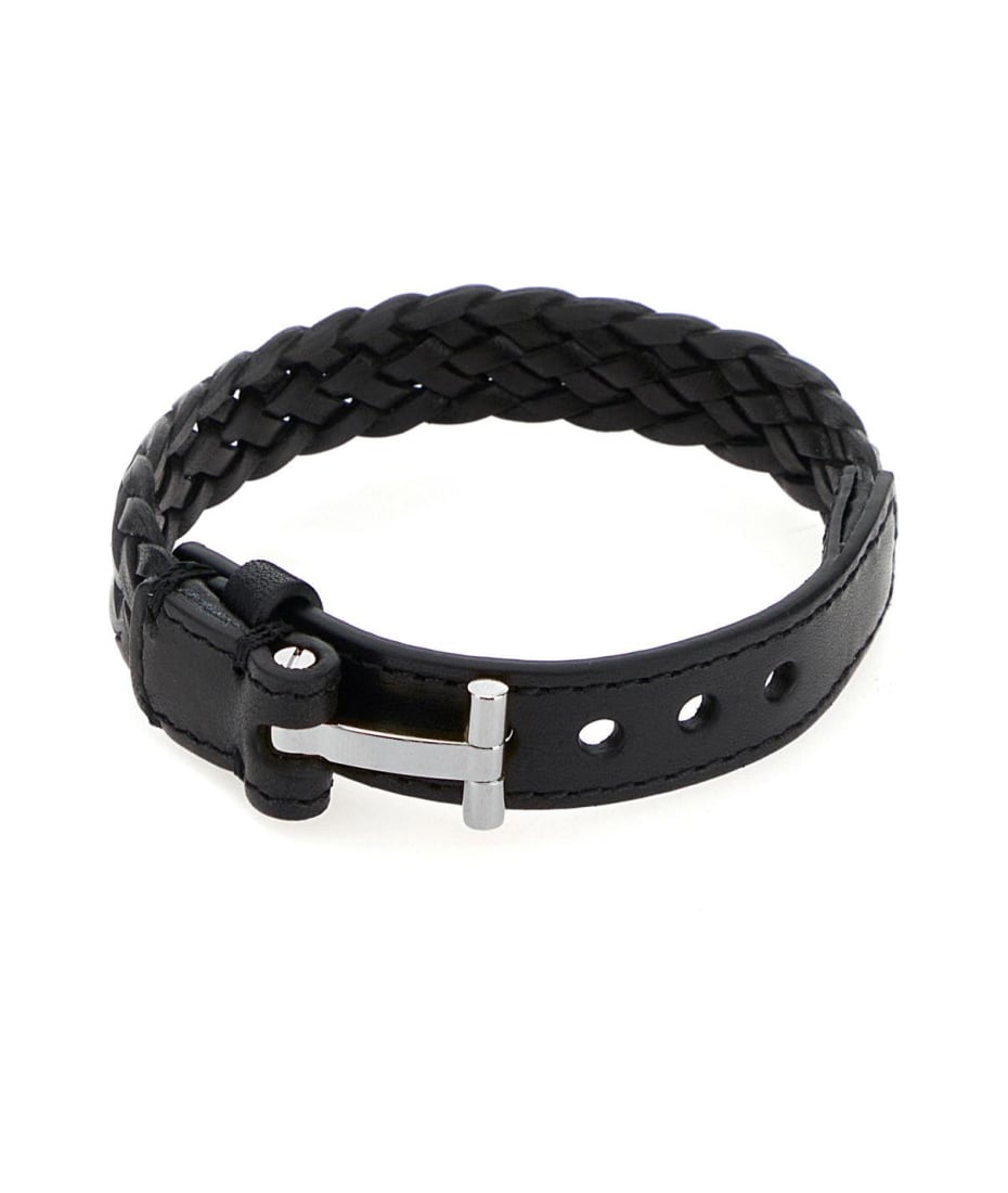 TOM FORD T-hinge Leather Bracelet | Black | FARFETCH