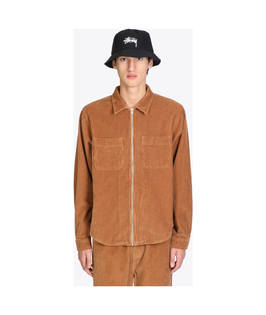 STUSSY Wide Wale Cord Zip Shirt-