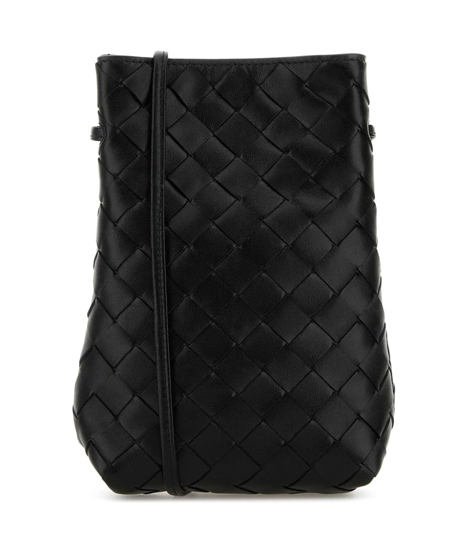 ショルダーバッグ・ポシェット BOTTEGA VENETA  Crossbody Bags Women Leather Black Bottega Veneta // Black Leather Intrecciato Crossbody Bag