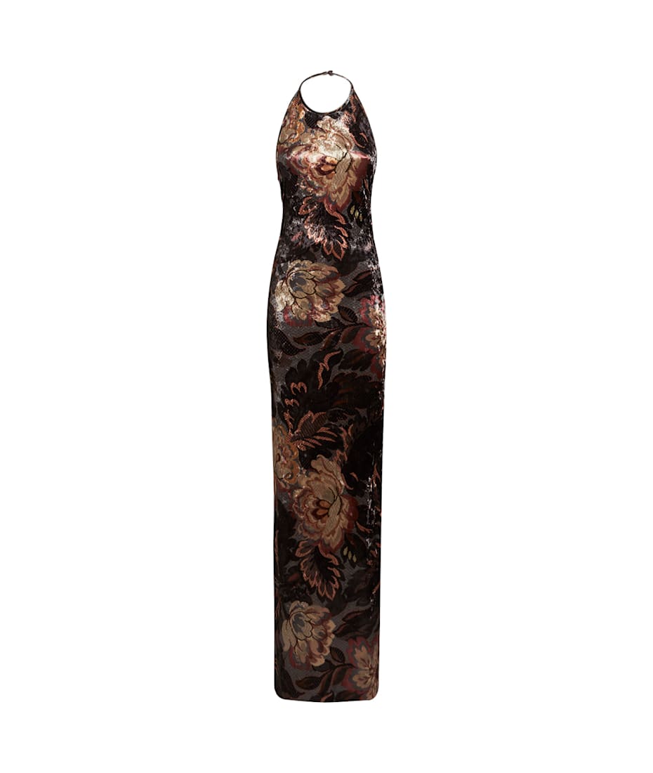 ワンピース ETRO FLORAL FOLIAGE PRINT CHENILLE LONG DRESS Etro Floral Foliage Printed Chenille Dress | italist, ALWAYS