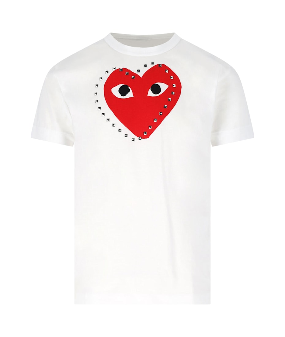 Comme des Garcons Play ロゴ Tシャツ Comme Des Garçons Play ロゴ Tシャツ | ホワイト | FARFETCH JP