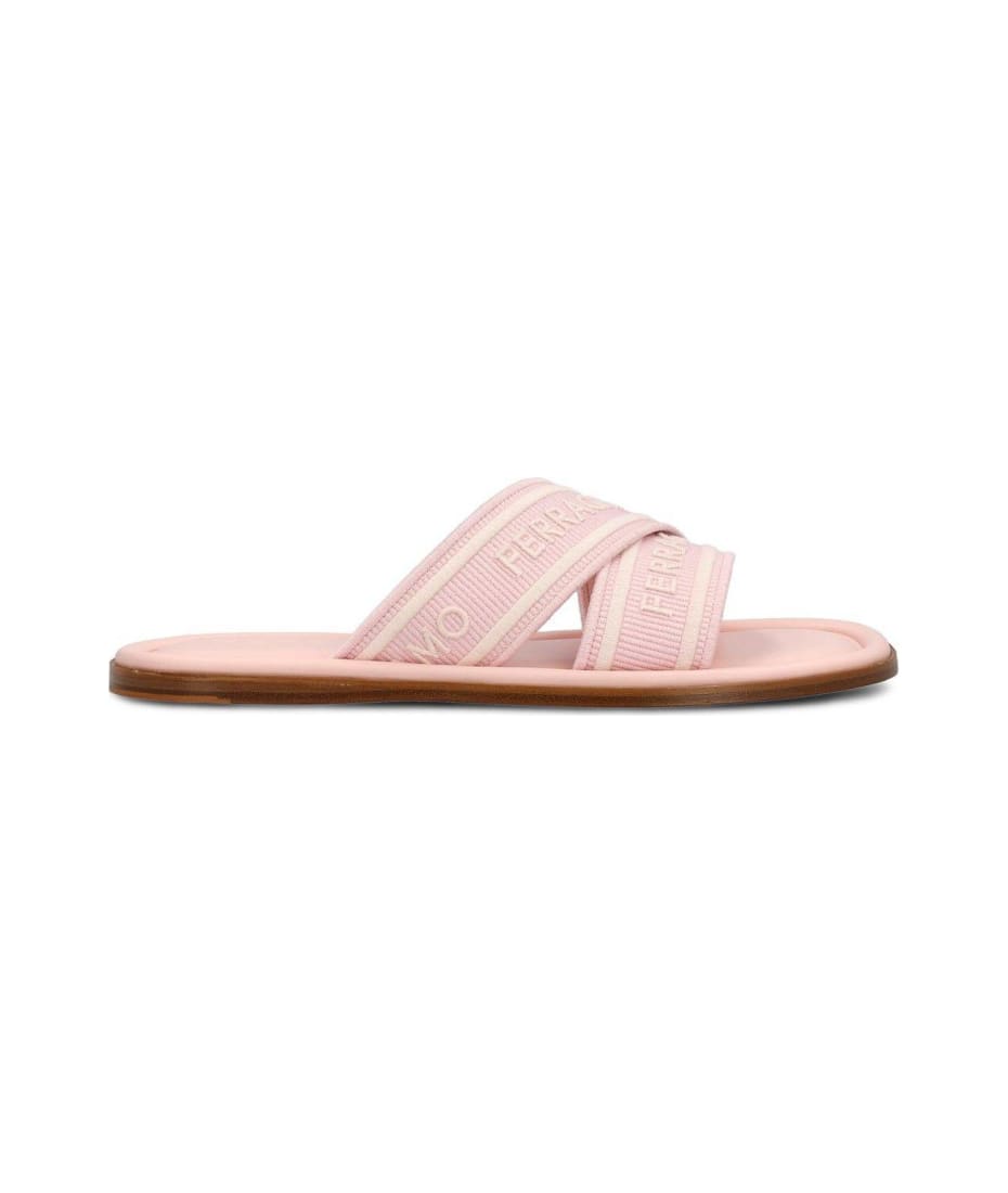 【送料&関税込】Ferragamo Logo Embossed Slip-on Sandals Ferragamo Logo Embossed Slip-on Sandals | italist
