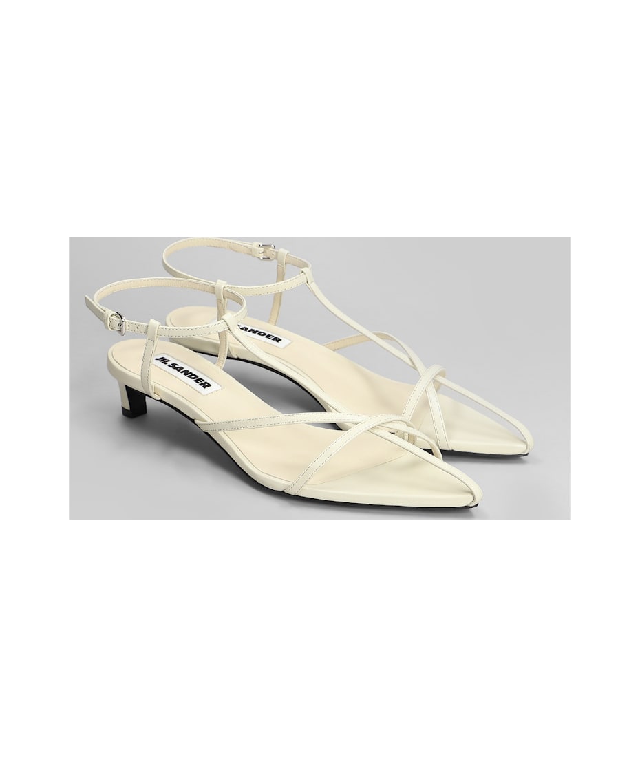 【関税＆送料込み】Jil Sander Ivory Leather Sandals Jil Sander Ivory Leather Sandals | italist