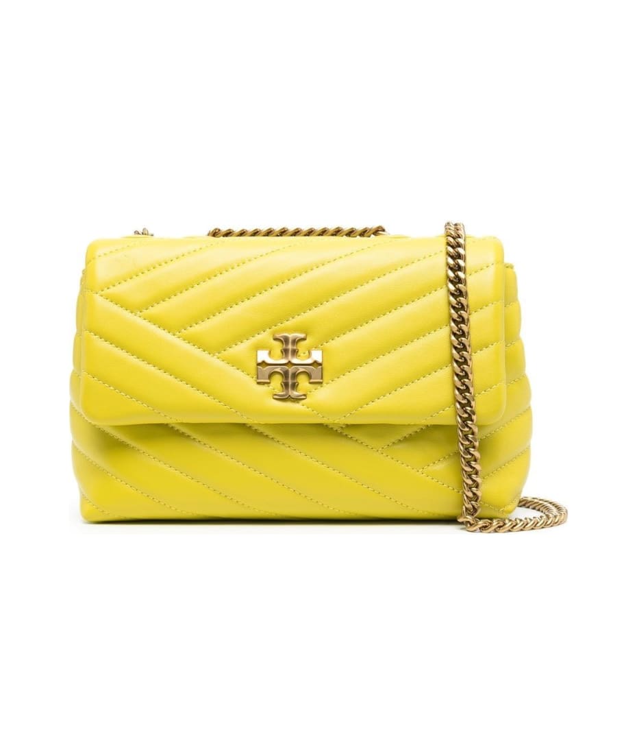 Tory Burch Small Kira Top Handle Leather Shoulder Bag in Yellow