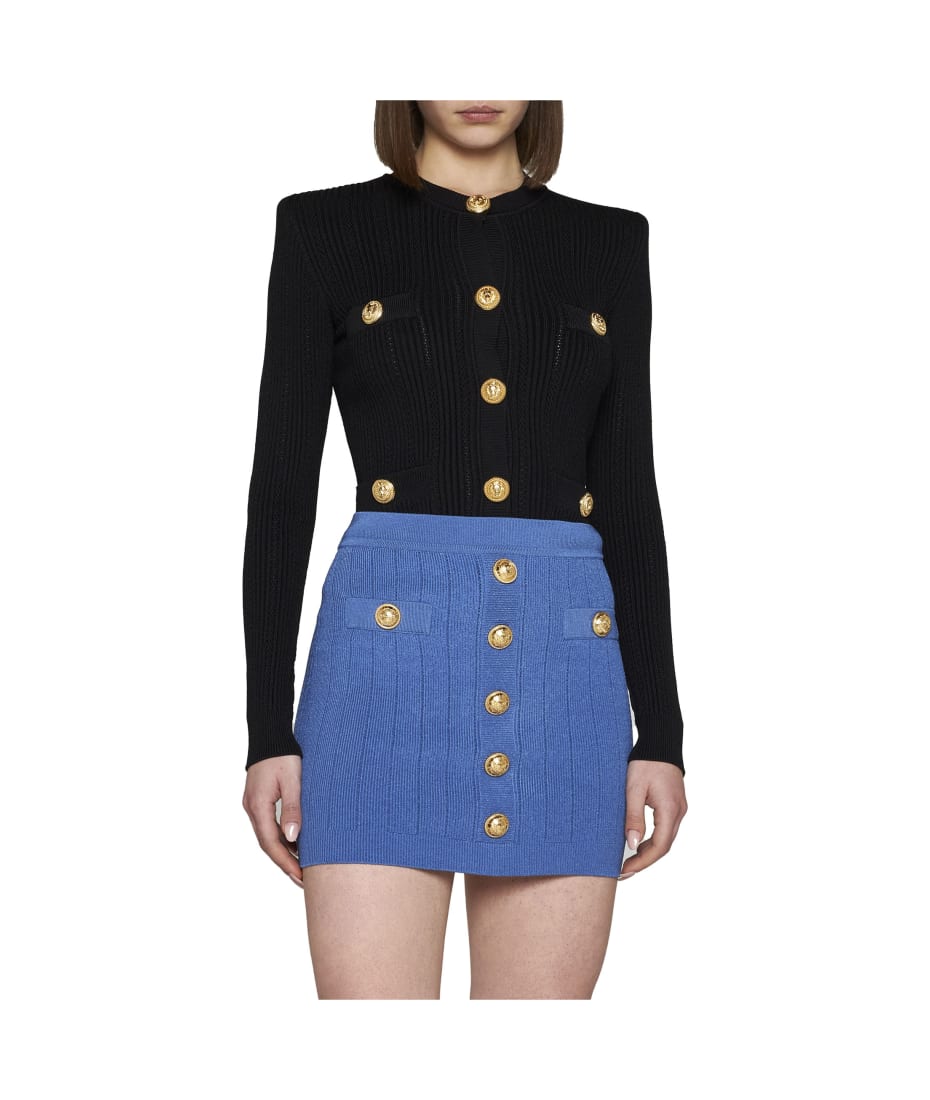 スカート BALMAIN Logo button skirt Balmain Logo Button Knit Skirt | italist