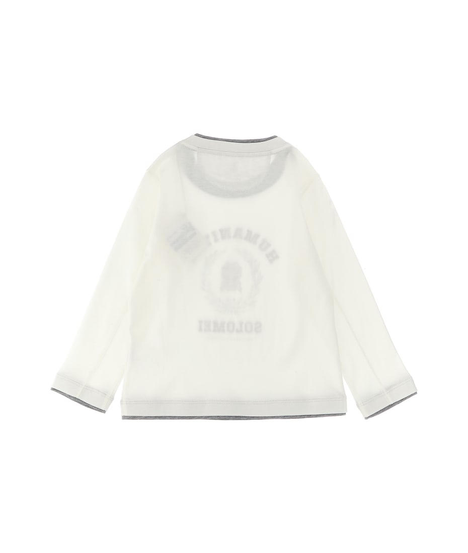 【送料込】BRUNELLO CUCINELL Tシャツ ロゴプリント入り メンズ 向け ホワイト プリント Tシャツ | Brunello Cucinelli