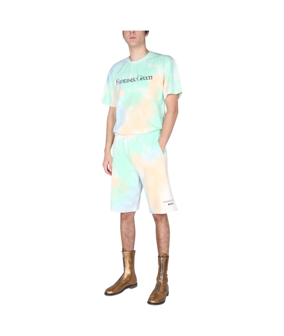 Tシャツ・カットソー MSGM SS22 \"FANTASTIC GREEN\" T-SHIRT (3240MM198_22728803) セール】MSGM FANTASTIC GREEN×Burro Studio オーガニック