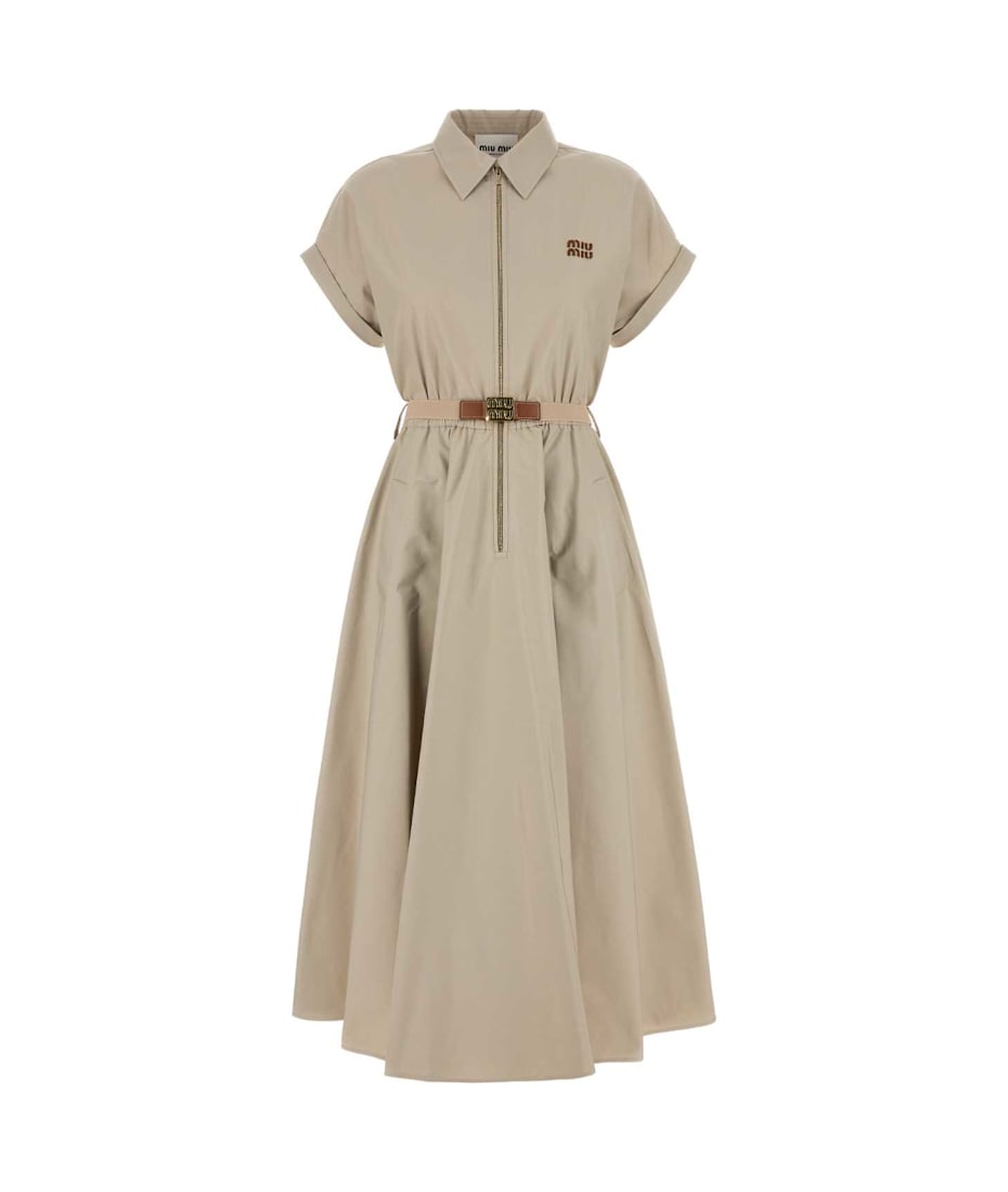 ワンピース Miu Miu Cappuccino Cotto Blend Shirt Dress Miu Miu Cappuccino Cotto Blend Shirt Dress | italist, ALWAYS
