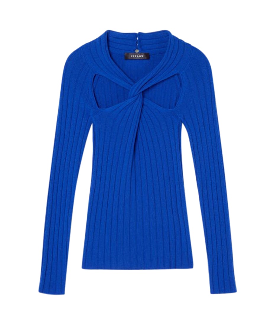 Versace Knit Sweater Serie Soft Ribs - Royal Blue