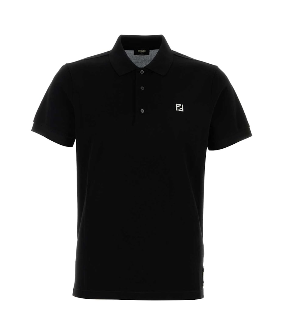 通販 Fendi Black Piquet Polo Shirt | italist トップス