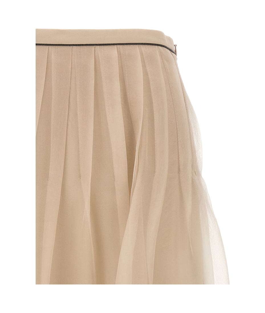 Brunello cucinelli hotsell tulle midi skirt