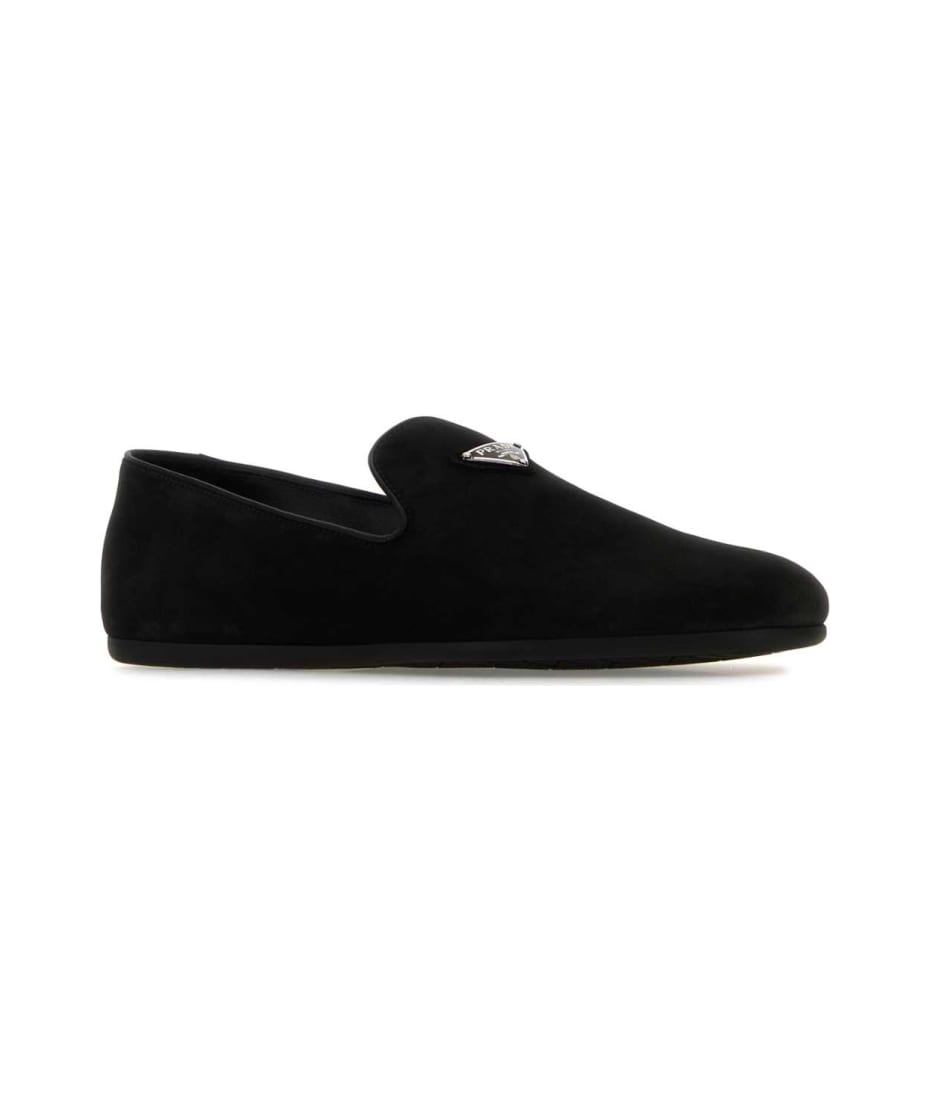 Prada Black Suede Loafers | italist