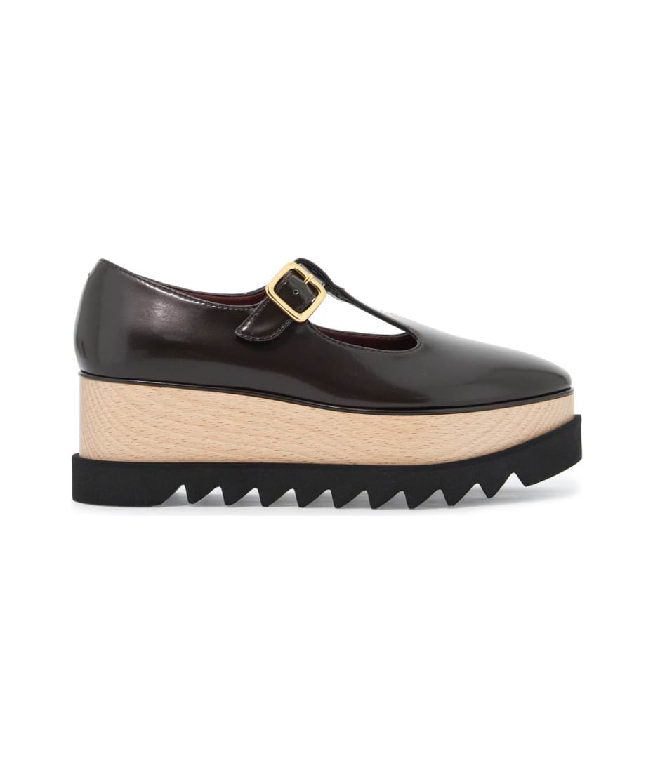 【関税&送料込】Stella Mccartney Mary Janes Elyse Shoe Women Coffee brown Elyse T-Bar Platform Mary Janes | Stella