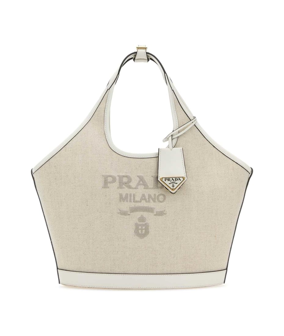 トートバッグ PRADA FW25 Sand canvas handbag (1BG471VOAH2DLI F0N86) Prada Large Symbole Embroidered Fabric Handbag | Saks Fifth